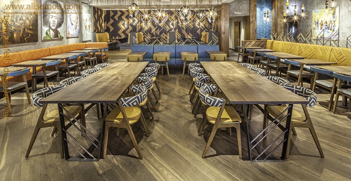 Modern Cafe Restoran Tasarımı Sedir Koltuklar Masa Ve Sandalyeler