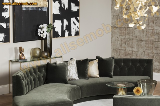 C Şeklinde Modern Lüks Koltuk Takımı Özel Ölçü Üretim