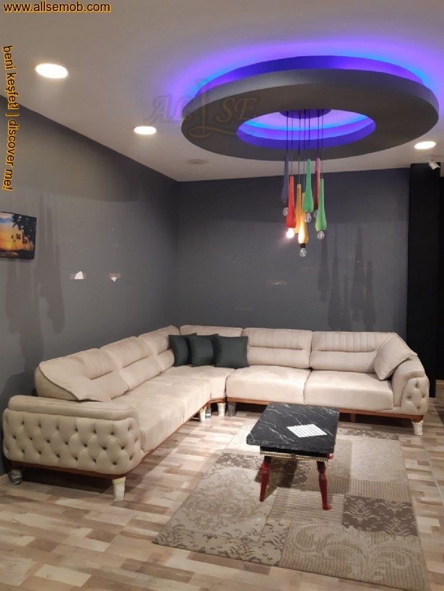 Hanedan Köşe Takımı Beyaz Modern Lüks Köşe Takımı