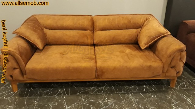 Taba Renk Lüks Kanepe Tekyatlı